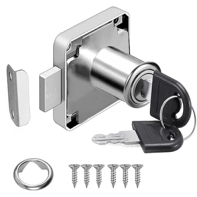 Image of Litensh Cam Lock 22mm, Security Cabinet with Key Different Cupboard for Furniture Mailbox Drawer Household Office (1, 22MM)
