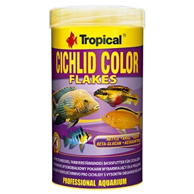 Image of CICHLID COLOR flakes 250ml / 50g fish food for cichlids, colour enhancing
