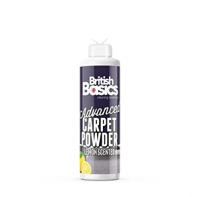 Image of BritishBasics Carpet Powder Refresher Removes Stains and Odours Powerful Fabric Cleaner that Eliminates Smells Lemon Scent 600g, White