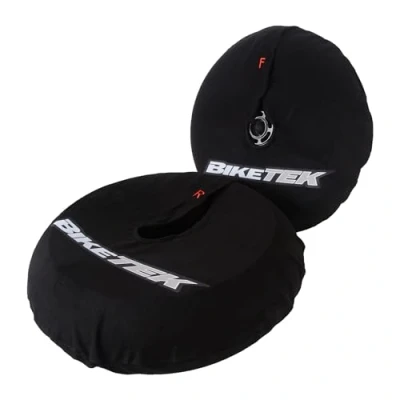 Image of BikeTek Motorcycle Tyre Blankets Warmer Overskin Cover Set (120 Front 180 200 Rear) Provides An Additional Layer Of Insulation Whilst Using Warmers