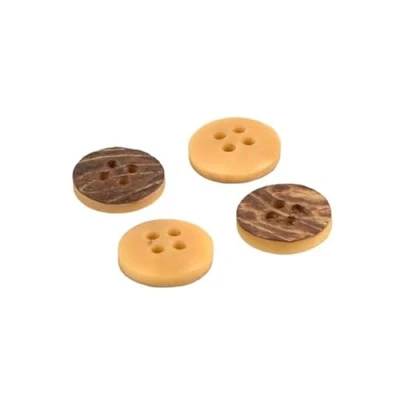 Image of MYMERCERIE Set of 6 Corozo Buttons 2 Holes Natural 15 mm Made in France
