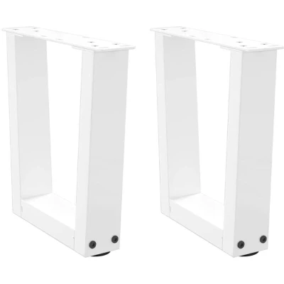 Image of vidaXL Dining Table Legs V Shape 30x30 31.3cm White Steel for Office/Living Room/Desk