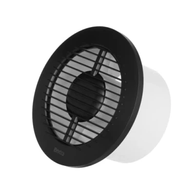 Image of EUROPLAST Diameter 125mm Light Switch Activation Bathroom Extractor fan 5 inch Anthracite with a front panel Kitchen, Bathroom, Garage Axial Ventilation