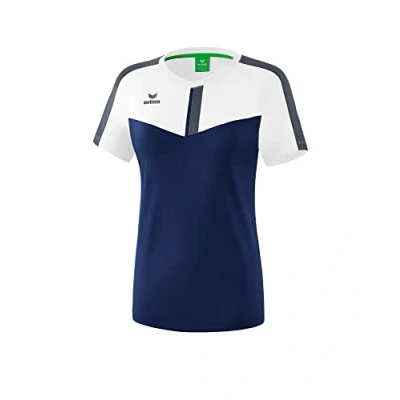 Image of Erima Squad Function T shirt White/New Navy/Slate Grey, Size 44