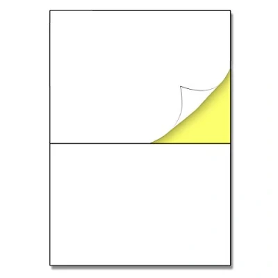 Image of 2 per Sheet, 25 Sheets, A4 White Sticker Paper Labels, Laser/Inkjet Printing (A5) 148.5 x 210mm
