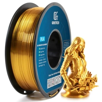 Image of PLA Filament 1.75mm, Silk Style Filament, Geeetech 3D Printer Shine Filament,1kg per Spool,Silk Gold