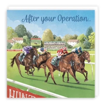 Image of Hunts England Horse Racing After Operation Card For Him Milo&#039;s Gallery Sport Get Well Feel Better Soon Speedy Recovery Lovers Boys, Men, Dad, Grandad, Friend