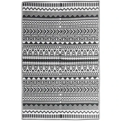 Image of vidaXL Outdoor Rug ARAKIL Black 190x290 cm PP