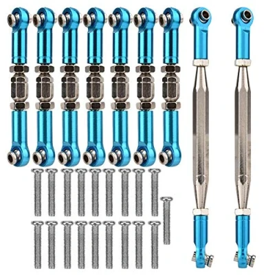 Image of RC Car Steering Linkage Rods, 9 Pcas Metal Rods Set Accessory Parts for FY 01/02/03/04/05/07 Model (Blue) Accessories