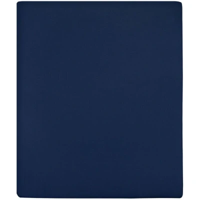 Image of vidaXL Jersey Fitted Sheet Navy Blue 180x200 cm Cotton