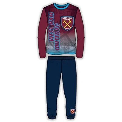 Image of Official Kids West Ham FC 2 Piece Pyjama Set, Two Tone, 5/6
