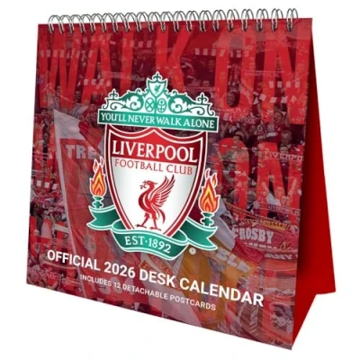 Image of Liverpool FC, Postcard Easel Desk Calendar 2026