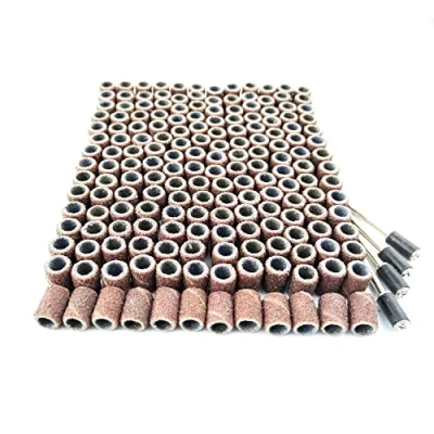 Image of Merryland Sanding Drum Sander for Dremel 184pcs, Band Sleeve 80# 6mm 180pcs and Mandrel 4pcs Mini Rotary Tool Accessory Electric Power DIY, RMTA184C2