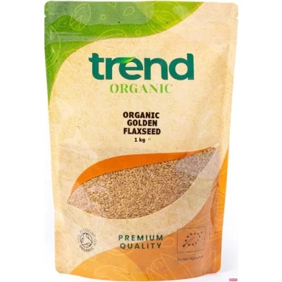 Image of Trend Organic Golden Flaxseed, Lighter Hue Milder Taste, High in Protein &amp; Fibre, and Omega 3s, Certified Organic, Vegan, GMO Free, No Additives, Preservatives, Raw Whole Seeds, 1kg