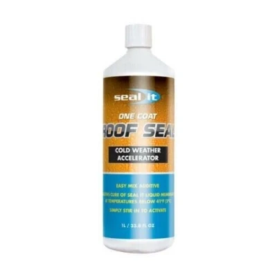 Image of Bond It New 1L Seal One Coat Cold Weather Accelerator for Liquid Membrane Roof Repair Off White OCRS Additive to Cure Mem