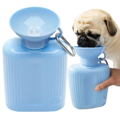 Image of Springer Growler Travel Dog Water Bottle 1250ml Large with Patented Leak Proof Design for Walking, Hiking and Traveling, BPA Free Materials (Sky Blue)