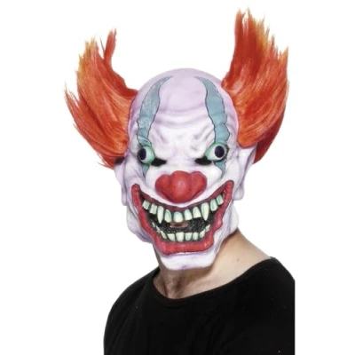 Image of Smiffys Clown Mask, White Overhead, Latex, Halloween Fancy Dress Accessory, Up Masks
