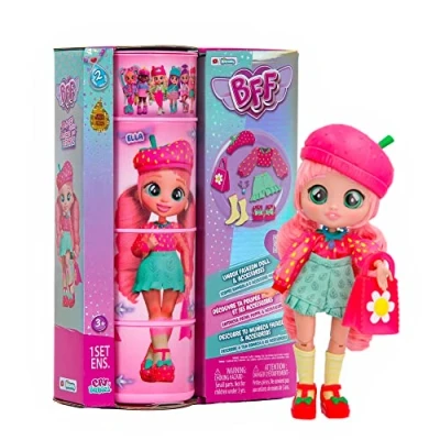 Image of BFF by Cry Babies S2 Ella Collectible fashion Doll with long Hair, fabric Clothes &amp; 9 Accessories Toy Gift for Girls and Boys +5 Years