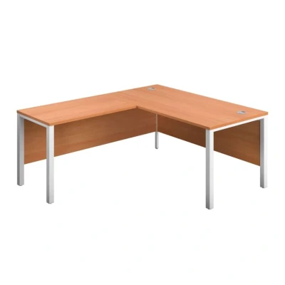 Image of 1600X800 Goal Post Left Hand Return Desk Beech White