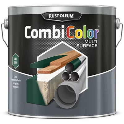 Image of Rust Oleum CombiColor Multi Surface Primer and Topcoat Gloss 2.5 Litre Moss Green RAL6005