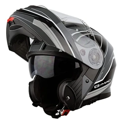 Image of G MAC Concept Evo Modular Flip Up Front Sun Visor ECE 2205 Approved Motorcycle Motorbike Helmet