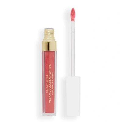 Image of Revolution Pro Vegan Collagen Peptide High Shine Lip Gloss, Nourish, Plump &amp; Hydrate Lips With Hyaluronic Acid Vitamin E, Bombshell