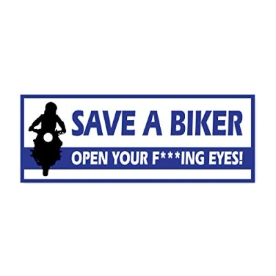 Image of Landing Designs Save a Biker Think Decal/Sticker/Wall/Car/Van/Laptop/Bike