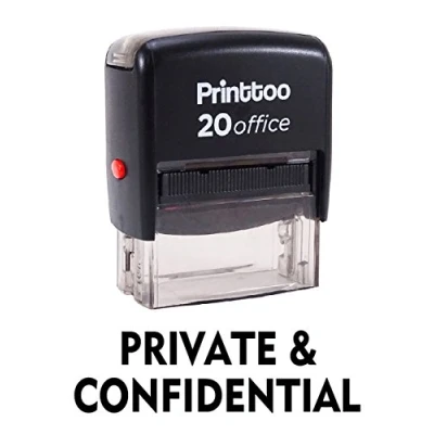 Image of Printtoo Private &amp; Confidential Self Inking Rubber Stamp Office Stationary Custom Black