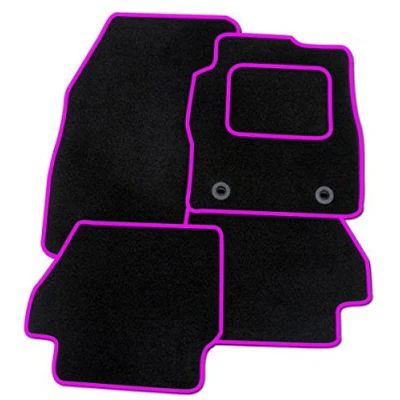 Image of RMSONE GENUINE FULLY TAILORED BLACK CARPET CAR MATS GOLF MK6 2008 2013 (PINK TRIM)