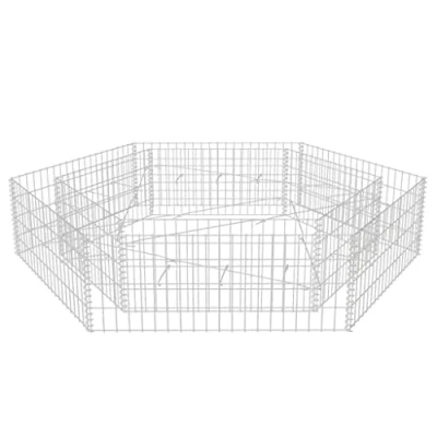 Image of vidaXL Hexagonal Gabion Raised Bed Durable Galvanised Steel with Large Capacity, Rustproof and Weather Resistant, Ideal for Residential Commercial Use