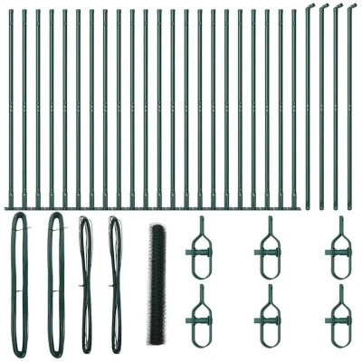 Image of vidaXL Hexagon Fence Green 1.2x50 m Steel