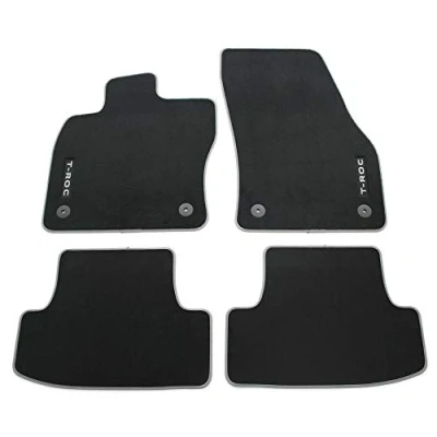 Image of Volkswagen 2GC061270WGK Textile Floor Mats Premium Velour 4 x Fabric for VW T ROC Cabrio, Grey