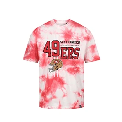 Image of Recovered San Francisco 49ers NFL Tie Dye Relaxed Oversized T Shirt Red White