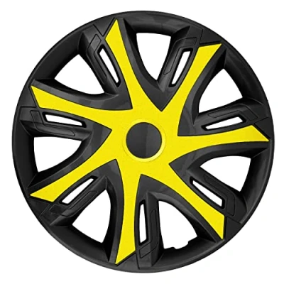 Image of NRM N Power Wheel Covers for Steel Rims Two Color Hubcaps Set 4pcs Car Vehicle Suitable Most Brands and ABS Plastic (Yellow/Black)