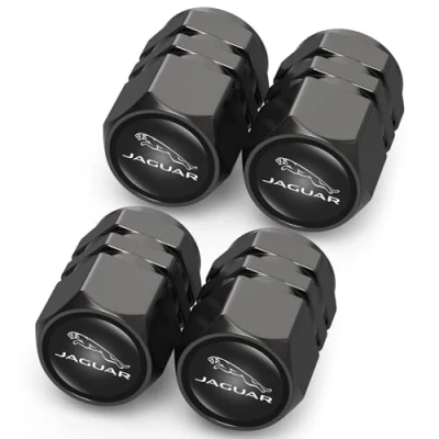Image of 4PCS Tyre Valve Caps, Car Caps Compatible with Jaguar XE XEL XF XFL XJ XK F PACE I E Type X S Type, Leak Proof Dust for Tyres