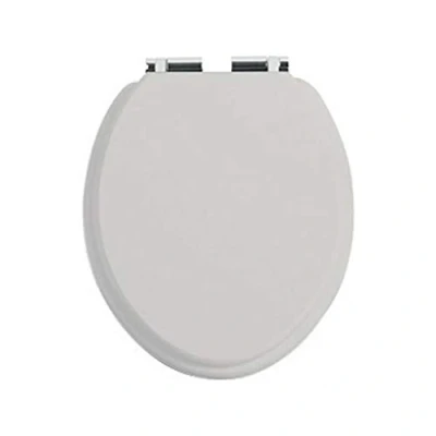 Image of Heritage Dove Grey Toilet Seat with Soft Close Chrome Hinges
