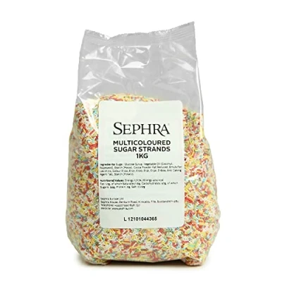 Image of Sephra Multicoloured Sugar Strands (Rainbow Sprinkles) 1kg