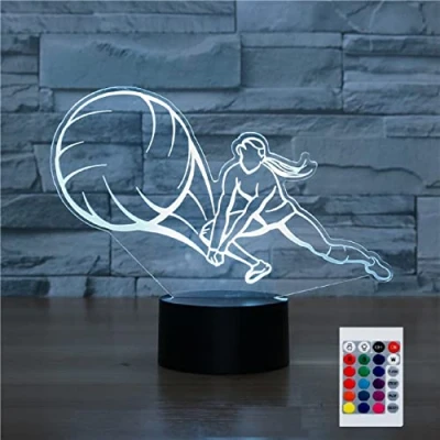 Image of SUPERHONGJIHAO Night Light for Kids 3D Play Volleyball Led Lamp with Remote Control 16 Color Changing Xmas Birthday Gift Child