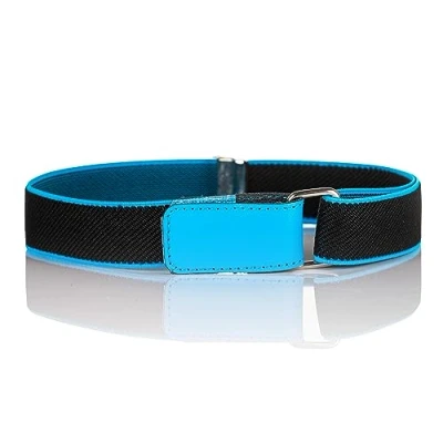 Image of Childrens 1 6 Years fully adjustable Elasticated Belt with Velcro Fastening Black/Turquoise