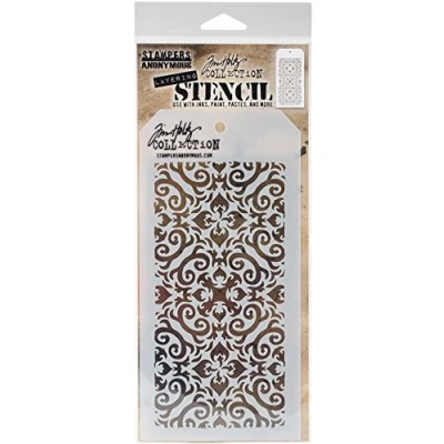 Image of Tim Holtz Flames Stencil, Synthetic Material, 28.3 x 11.5 0.1 cm