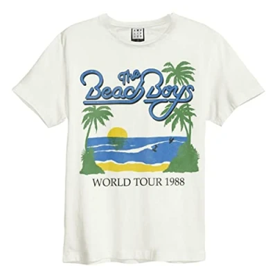 Image of Amplified Shirt The Beach Boys 1988 Tour Vintage White L, White, L