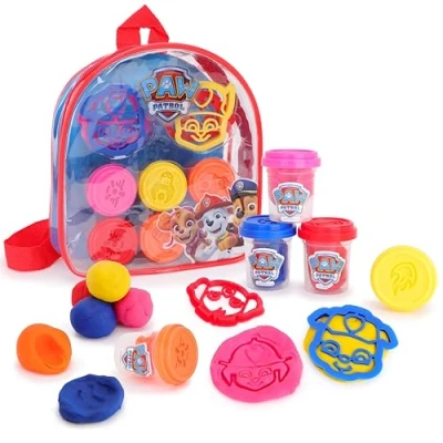 Image of Toyland® Paw Patrol Kids Dough Backpack Set 5 Tubs of &amp; 4 Cutters Included Toys