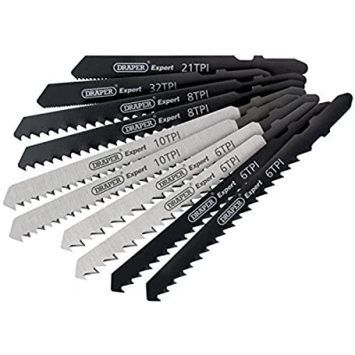 Image of Draper Assorted HSS &amp; HCS Jigsaw Blade Set (10 Piece)