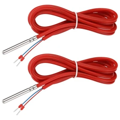 Image of Create idea 2Pcs NTC5K NTC 5K Temperature Sensor Cable with PVC Line 50? to 200? Double Rolled Stainless Steel Probe