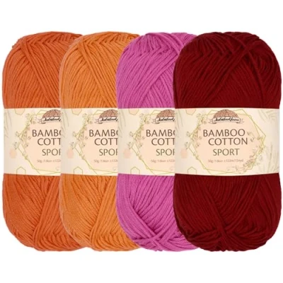 Image of JubileeYarn Bamboo Cotton Sport 4 Ply Yarn 50g/Skein Shades of Orange Skeins