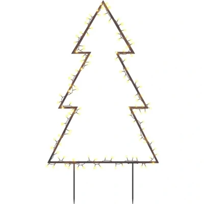 Image of vidaXL Christmas Light Decoration with Spikes Tree 115 LEDs 90 cm
