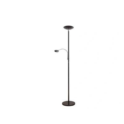 Image of Lindby Malea LED Floor Lamp w/Arm Black