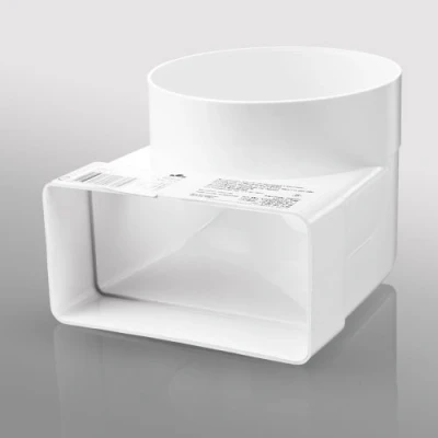 Image of Cooker Hood Extractor Ducting Angled Transformer Heat Recovery Ventilation (55X110mm to 100mm Dia)