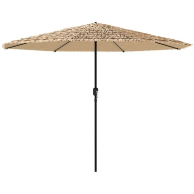 Image of vidaXL Garden Parasol with Steel Pole Brown 388x388x248 cm