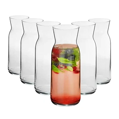 Image of Argon Tableware 6x 700ml Glass Water Jug &#039;Brocca&#039; Range Juice Carafe Decanter for Water, Wine, Iced Tea
